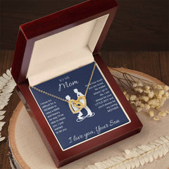 Interlocking Hearts Necklace  - To My Mom I Love You